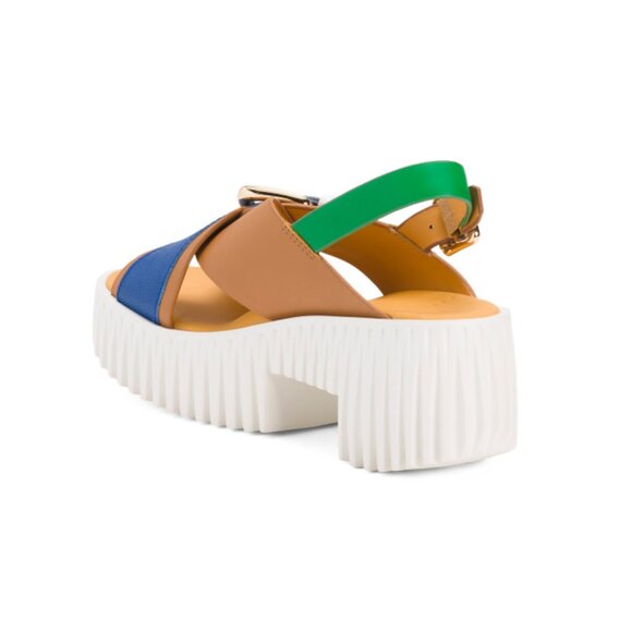 4CCCCEES Black Leather Plia Juno Heeled Sandals - Picture 2 of 2